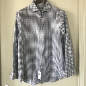 Michael Kors Mens Non-Iron Button Up Dress Shirt Plaid Size L
